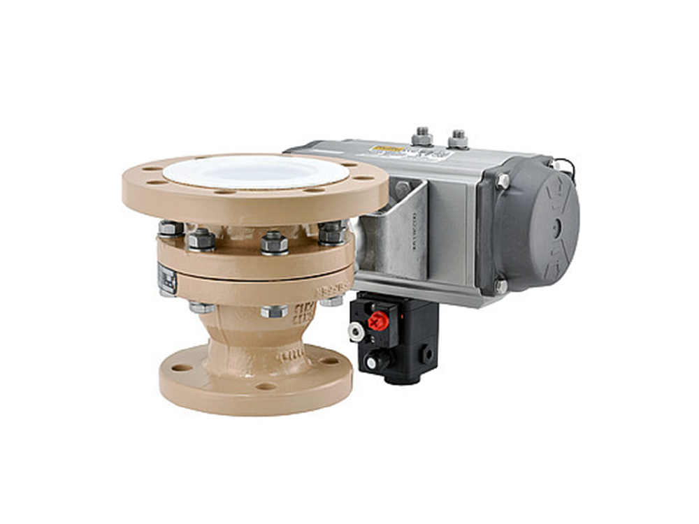 BR 21a - pneumatic - DIN-Bottom drain ball valve